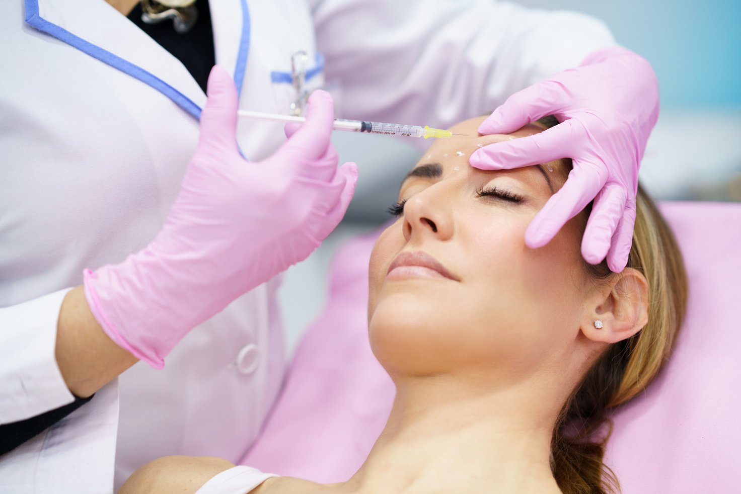 Woman Getting Forehead Botox